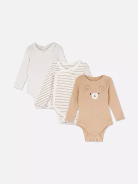 0-18 ay | 3’lü paket, büyümeye yer bırakan uzun kollu yenidoğan bodysuitleri 0-18 ay | 3’lü paket, büyümeye yer bırakan uzun kollu yenidoğan bodysuitleri