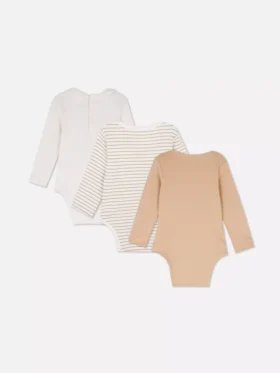 0-18 ay | 3’lü paket, büyümeye yer bırakan uzun kollu yenidoğan bodysuitleri 0-18 ay | 3’lü paket, büyümeye yer bırakan uzun kollu yenidoğan bodysuitleri