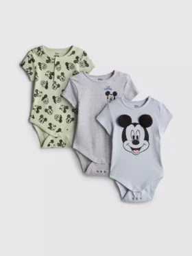 0-18 ay | 3’lü paket Disney’in Mickey Mouse ve Donald Duck “Room to Grow” yenidoğan bodysuitleri