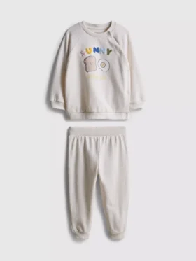 0-18 ay | Sweatshirt ve manşetli eşofman altlarıyla birlikte gelen yenidoğan takımı