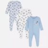 0-24 ay | 3’lü paket Disney’in Mickey Mouse çıtçıtlı pijama tulumları