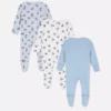 0-24 ay | 3’lü paket Disney’in Mickey Mouse çıtçıtlı pijama tulumları
