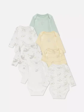 0-36 ay | 7’li paket Disney’in Dumbo uzun kollu bodysuit’leri