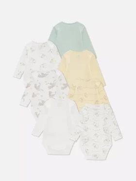 0-36 ay | 7’li paket Disney’in Dumbo uzun kollu bodysuit’leri
