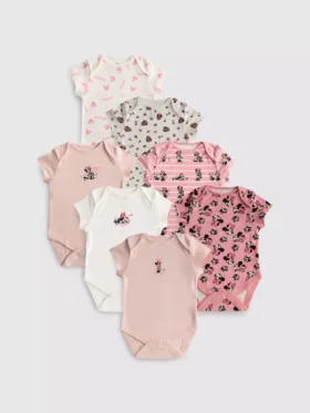 0-36 ay | 7’li paket Disney’in Minnie Mouse kısa kollu şortları