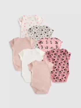 0-36 ay | 7’li paket Disney’in Minnie Mouse kısa kollu şortları