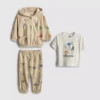 0-36 ay | Jurassic World tişört, kapüşonlu sweatshirt ve eşofman altları takımı