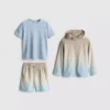 1,5-7 yaş | 3 parçalı spor gömlek, şortlar ve kapüşonlu sweatshirt takımı 1,5-7 yaş | 3 parçalı spor gömlek, şortlar ve kapüşonlu sweatshirt takımı
