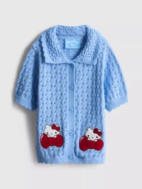 1,5-8 yaş | Hello Kitty yakalı kısa kollu şortlu hırka
