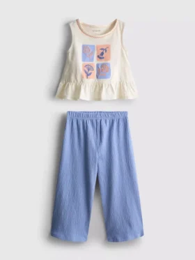 1,5-8 yaş | işlemeli peplum üst ve pantolonlar takımı