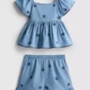 1,5-9 yaş | chambray bluz ve şortlar takımı 1,5-9 yaş | chambray bluz ve şortlar takımı