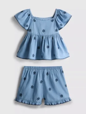 1,5-9 yaş | chambray bluz ve şortlar takımı