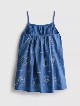 1,5-9 yaş | Chambray işlemeli cami elbise