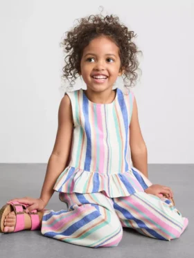 1,5-9 yaş | çizgili peplum bluz