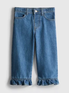 1-9 yaş | Fırfırlı paça Jean pantolon
