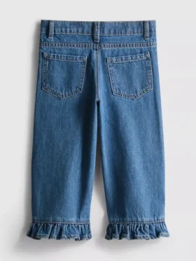 1-9 yaş | Fırfırlı paça Jean pantolon