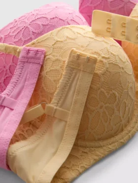 2’li paket A-D beden çiçek desenli file tişört sütyenler