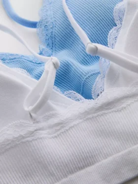 2’li paket dikişsiz dantel süslemeli bralette