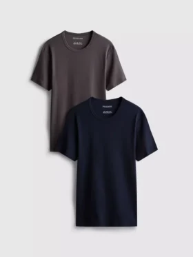 2’li paket kısa kollu nervürlü şort