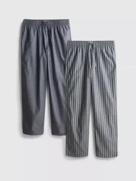 2’li paket poplin pijama pantolonu