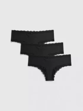 3’lü paket dantel süslemeli hipster külot