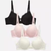 3’lü paket dantelli push-up dolgulu derin dekolteli sütyenler 3’lü paket dantelli push-up dolgulu derin dekolteli sütyenler