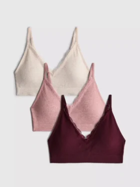 3’lü paket dikişsiz dantel süslemeli braletler