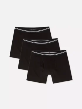 3’lü paket çizgili bel bandı boxer şort