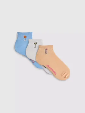 3’lü paket kokteyl çeyrek boy çoraplar