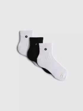 3’lü paket mikrofiber çeyrek boy spor çorapları