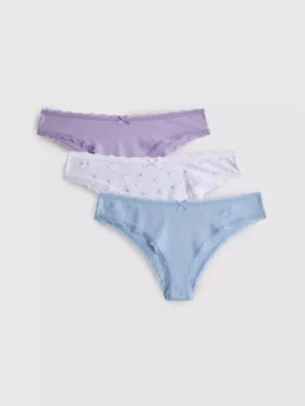3’lü paket pamuk ağırlıklı Brezilya tarzı külot