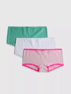 3’lü paket pointelle mini erkek çocuk şortu