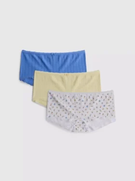 3’lü paket pointelle mini erkek çocuk şortu