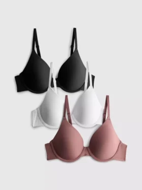 3’lü paket tam kapama tişört sütyeni
