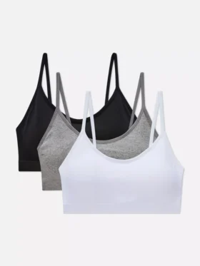 3’lü paket teli olmayan kısa cami bralette