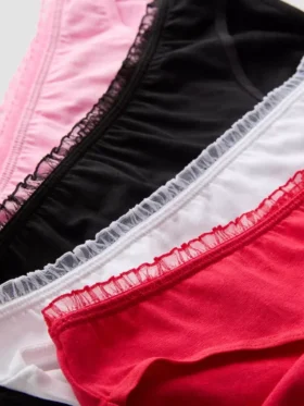 4’lü paket fırfırlı yüksek bel külot 4’lü paket fırfırlı yüksek bel külot