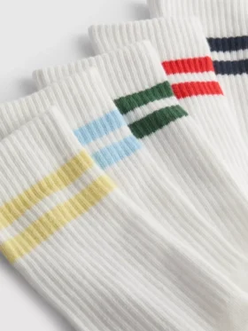 5’li paket çizgili kısa çoraplar