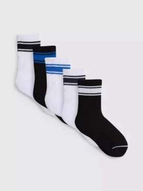 5’li paket çizgili spor çorapları