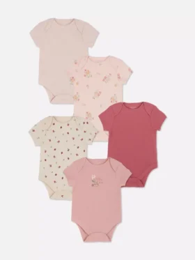5’li paket kısa kollu bodysuit