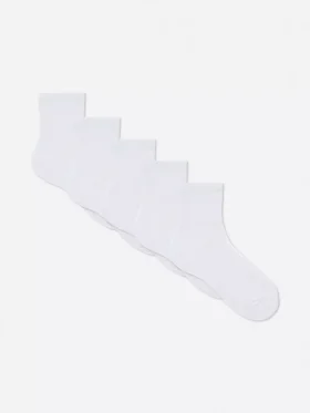 5’li paket nervürlü çeyrek çorap