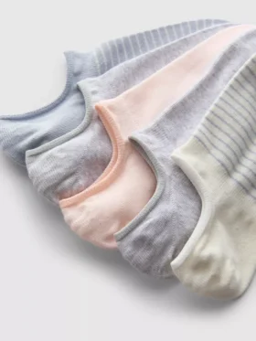 5’li paket pamuklu görünmez ayak bileği çorapları