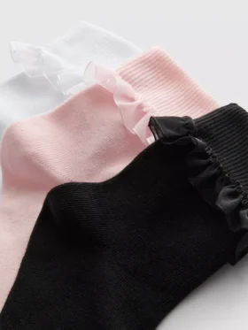 5’li paket tül süslemeli ayak bileği çorapları