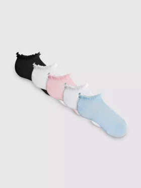 5’li paket tül süslemeli sneaker çorapları