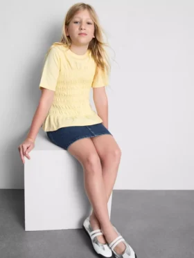 7-15 yaş | büzgülü peplum tişört