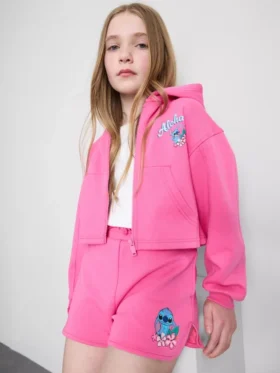 7-15 yaş | Disney’in Stitch fermuarlı kapüşonlu sweatshirt