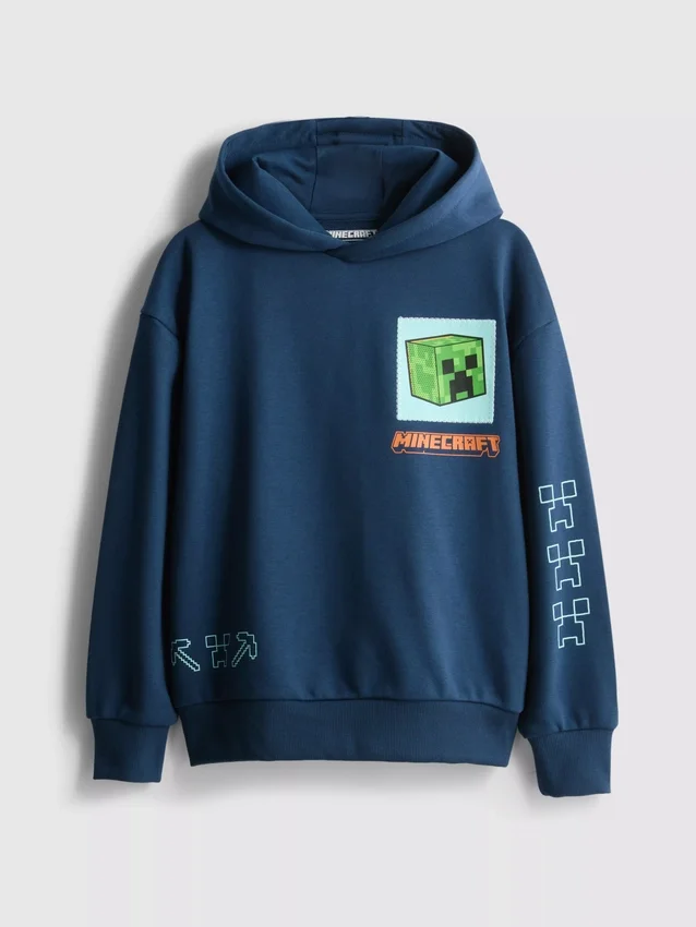 7-15 yaş | Minecraft desenli, pamuk ağırlıklı kapüşonlu sweatshirt 7-15 yaş | Minecraft desenli, pamuk ağırlıklı kapüşonlu sweatshirt