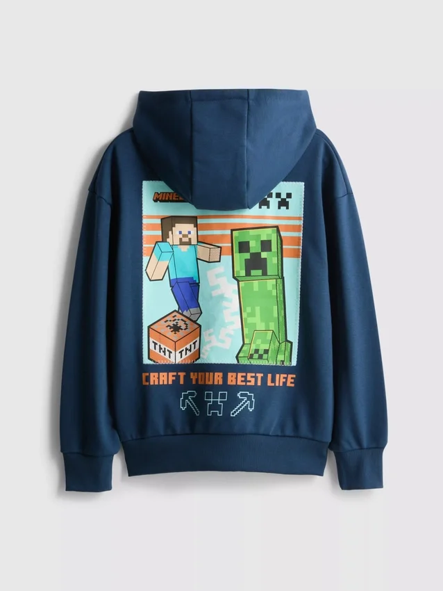 7-15 yaş | Minecraft desenli, pamuk ağırlıklı kapüşonlu sweatshirt 7-15 yaş | Minecraft desenli, pamuk ağırlıklı kapüşonlu sweatshirt