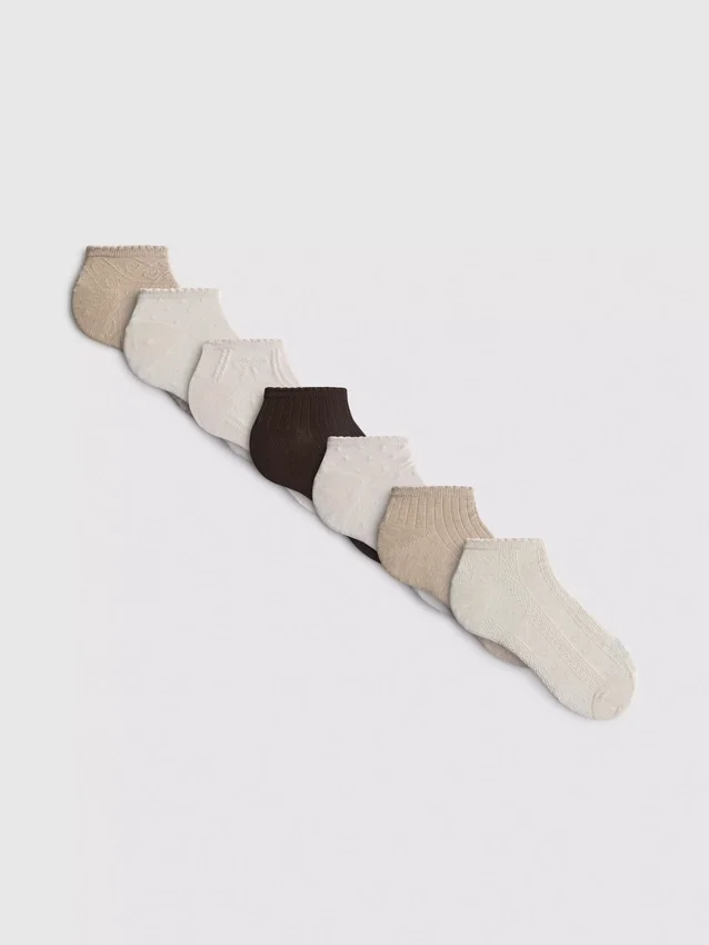 7’li paket dokulu sneaker çorapları 7’li paket dokulu sneaker çorapları