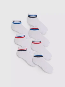 7’li paket çizgili çeyrek çorap