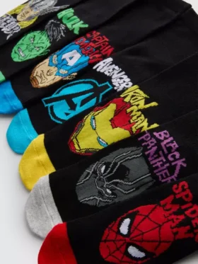 7’li paket Marvel ayak bileği çorapları